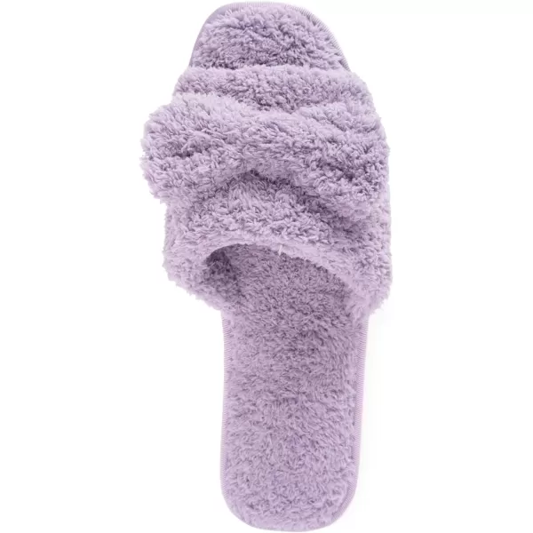 MUK LUKS Kathy Ireland Womens Azalea Toe Bow Slide SlippersPurpleMMUK LUKS Kathy Ireland Womens Azalea Toe Bow Slide SlippersPurpleM