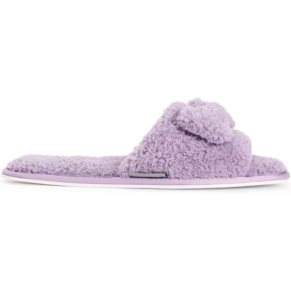 MUK LUKS Kathy Ireland Womens Azalea Toe Bow Slide SlippersPurpleMMUK LUKS Kathy Ireland Womens Azalea Toe Bow Slide SlippersPurpleM