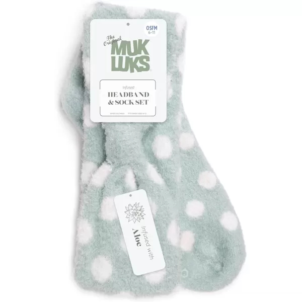 MUK LUKS Womens Aloe Infused Sock and Headband SetMint