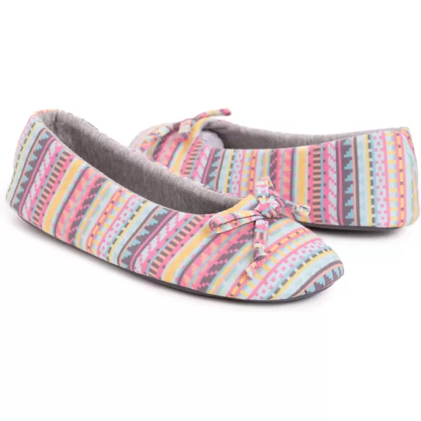 MUK LUKS Womens Jolee Jersey Ballerina Slipper Pink MultiPink Multi