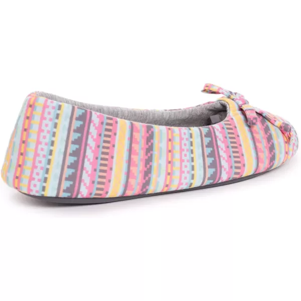 MUK LUKS Womens Jolee Jersey Ballerina Slipper Pink MultiPink Multi