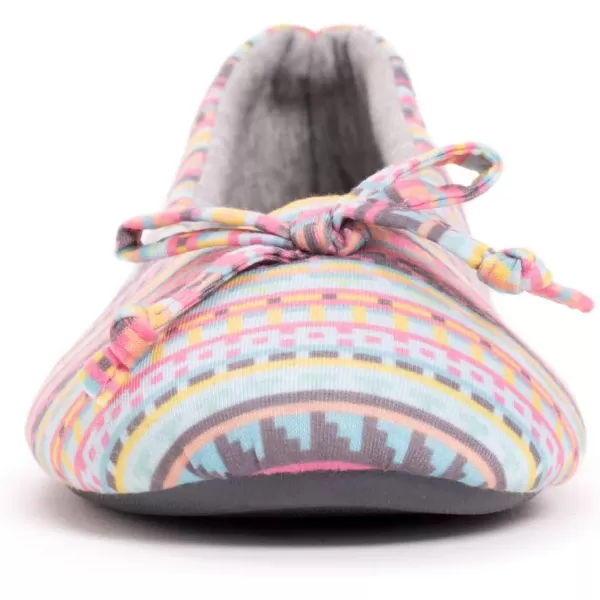 MUK LUKS Womens Jolee Jersey Ballerina Slipper Pink MultiPink Multi