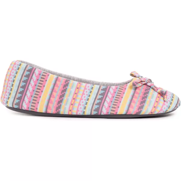 MUK LUKS Womens Jolee Jersey Ballerina Slipper Pink MultiPink Multi