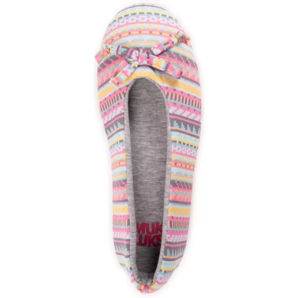 MUK LUKS Womens Jolee Jersey Ballerina Slipper Pink MultiPink Multi