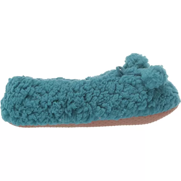 MUK LUKS Womens Moisturized and Infused Ballerina Slipper SockTeal