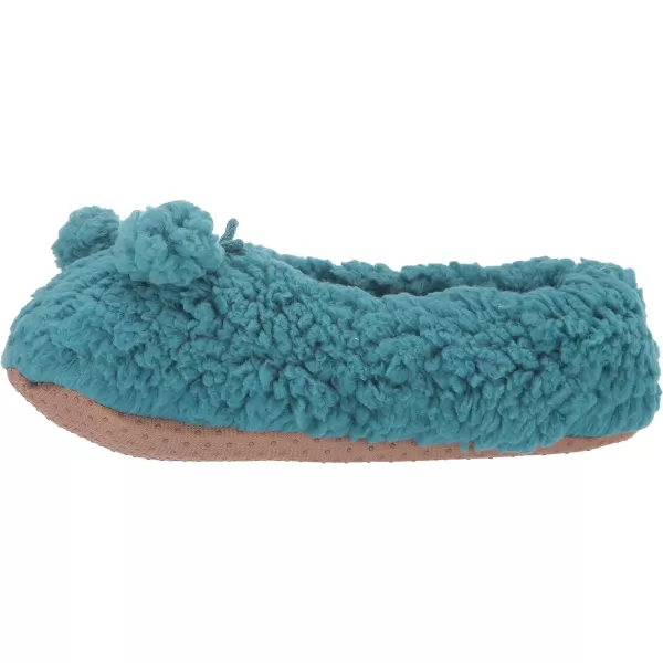 MUK LUKS Womens Moisturized and Infused Ballerina Slipper SockTeal