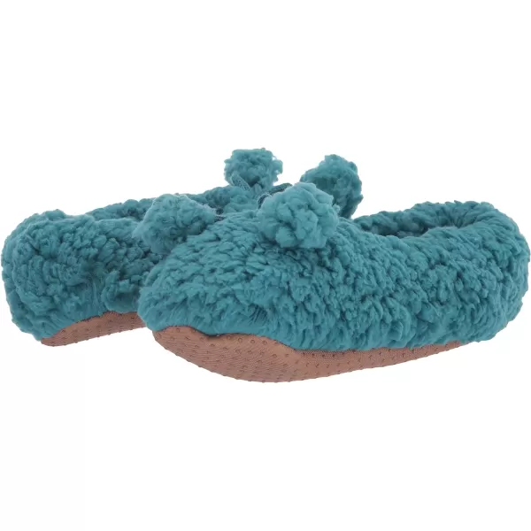 MUK LUKS Womens Moisturized and Infused Ballerina Slipper SockTeal