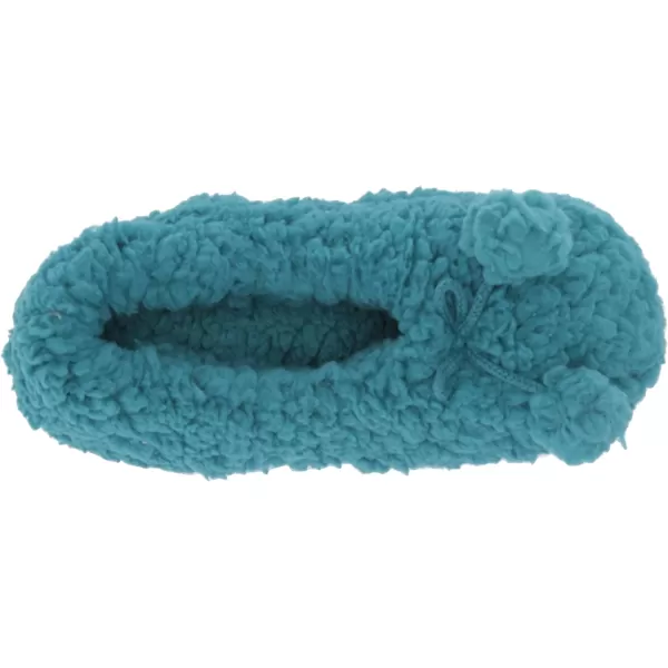 MUK LUKS Womens Moisturized and Infused Ballerina Slipper SockTeal