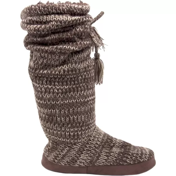 MUK LUKS Womens Tall FleeceLined Slipper BootChocolate Chip