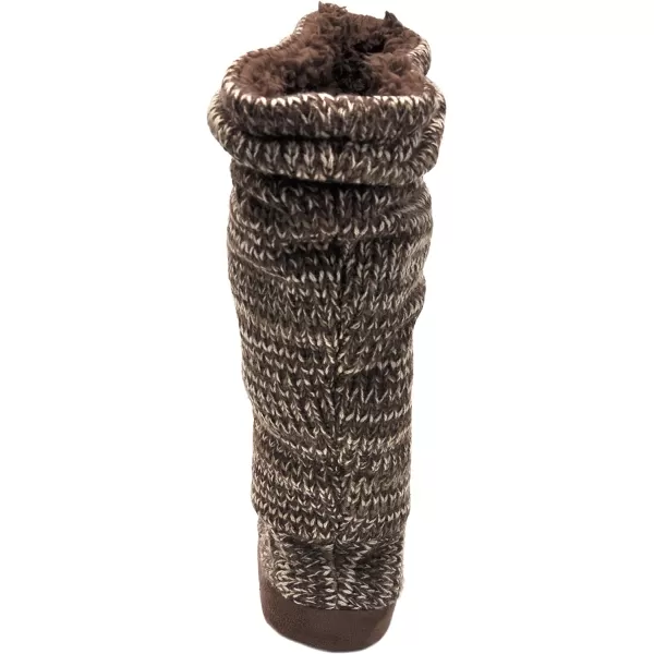 MUK LUKS Womens Tall FleeceLined Slipper BootChocolate Chip