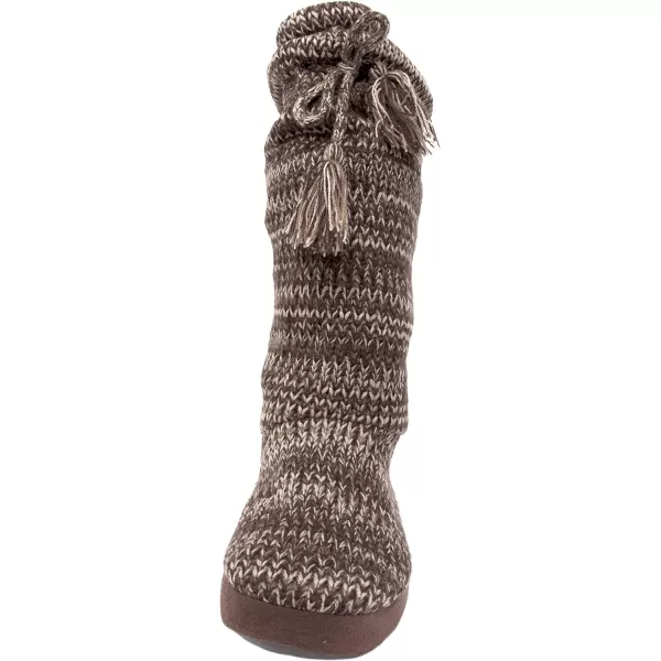 MUK LUKS Womens Tall FleeceLined Slipper BootChocolate Chip