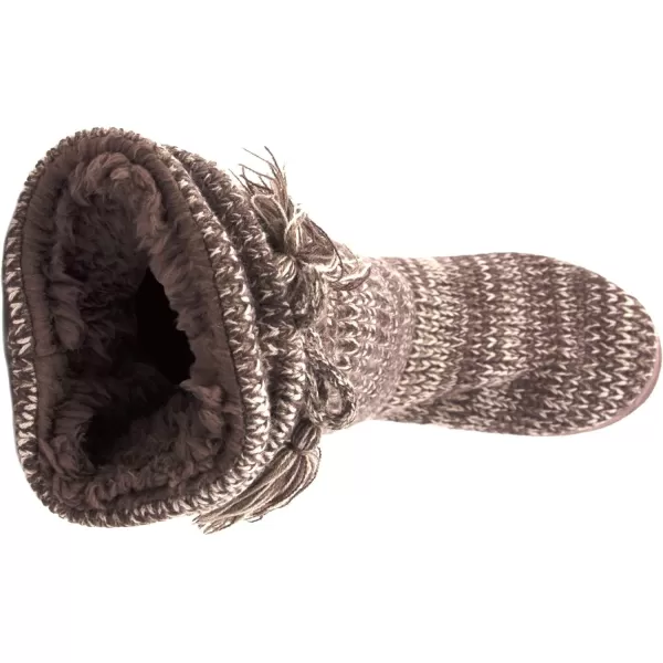 MUK LUKS Womens Tall FleeceLined Slipper BootChocolate Chip