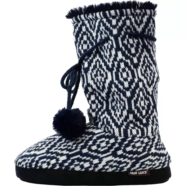 MUK LUKS Womens Tall FleeceLined Slipper BootDark Sapphire