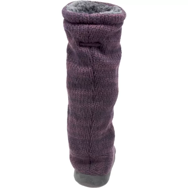 MUK LUKS Womens Tall FleeceLined Slipper BootMarbled Plum