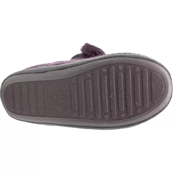 MUK LUKS Womens Tall FleeceLined Slipper BootMarbled Plum