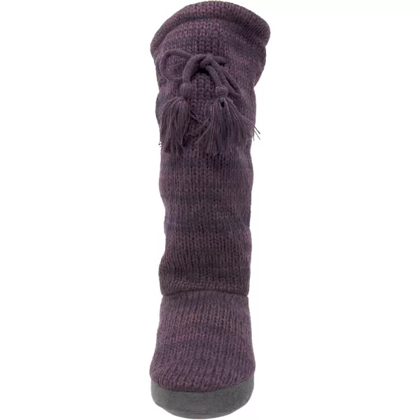 MUK LUKS Womens Tall FleeceLined Slipper BootMarbled Plum