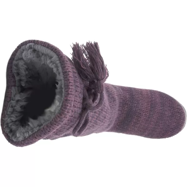 MUK LUKS Womens Tall FleeceLined Slipper BootMarbled Plum