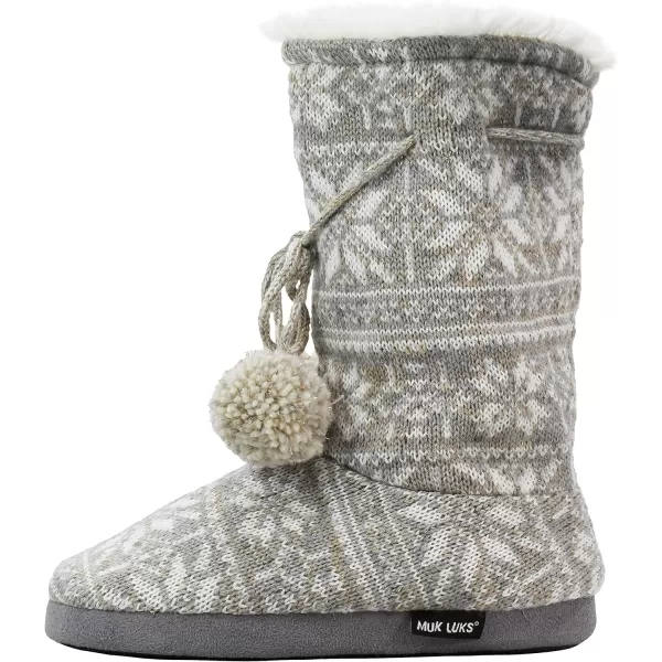 MUK LUKS Womens Tall FleeceLined Slipper BootWinter Shimmer