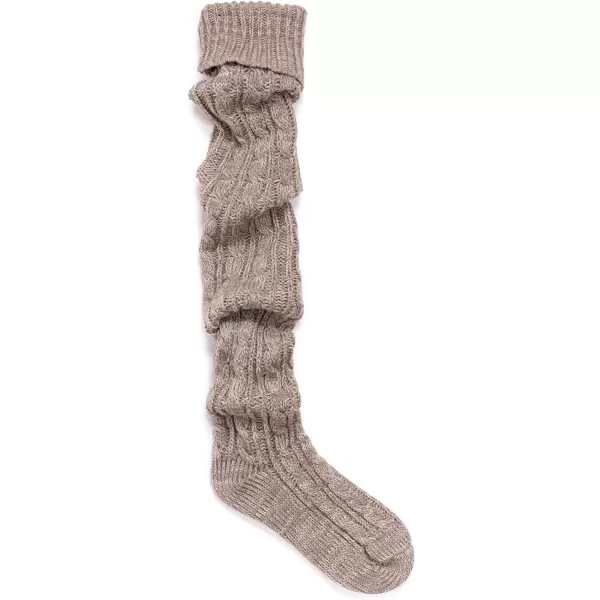 MUK LUKS womens Womens Cable Knit Over the Knee SocksDriftwoodPearl