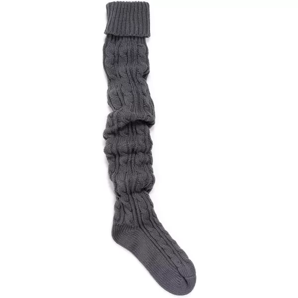 MUK LUKS womens Womens Cable Knit Over the Knee SocksPewter