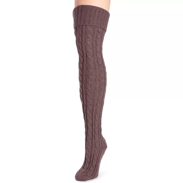 MUK LUKS womens Womens Cable Knit Over the Knee SocksPurple Haze