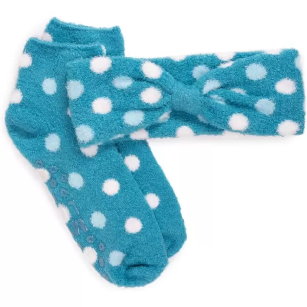 MUK LUKS Womens Aloe Infused Sock and Headband SetDark Blue