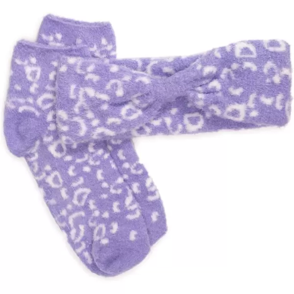 MUK LUKS Womens Aloe Infused Sock and Headband SetPurple