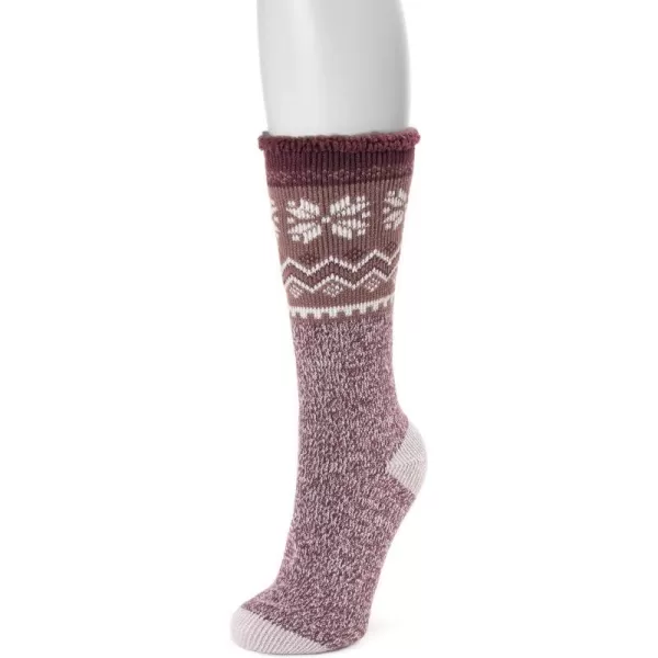 MUK LUKS Womens Heat Retainer Thermal SocksPurple