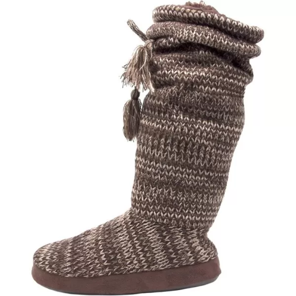 MUK LUKS Womens Tall FleeceLined Slipper BootChocolate Chip