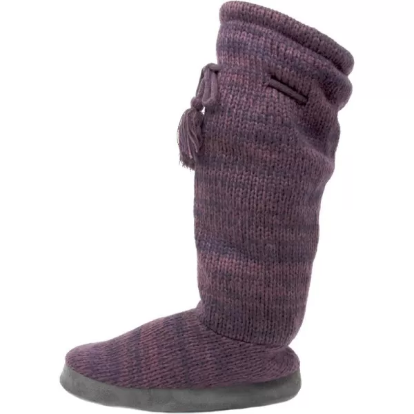 MUK LUKS Womens Tall FleeceLined Slipper BootMarbled Plum