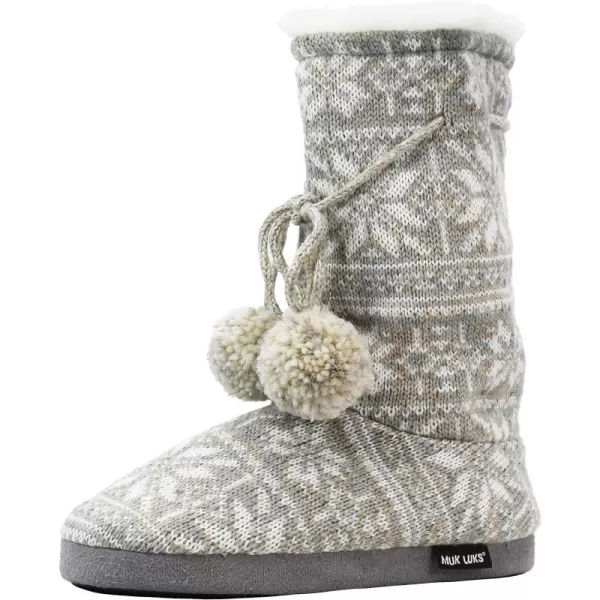 MUK LUKS Womens Tall FleeceLined Slipper BootWinter Shimmer