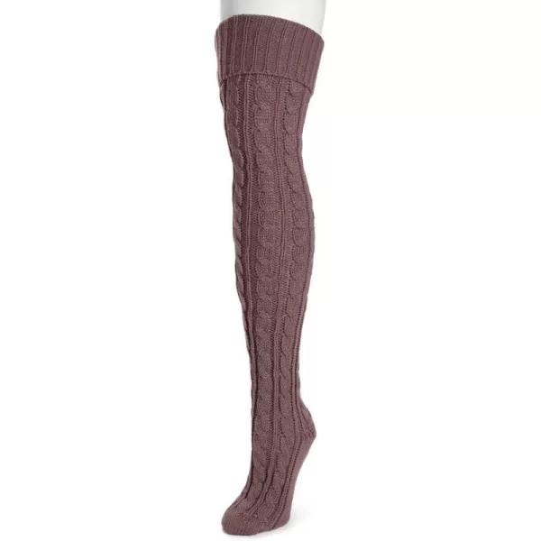 MUK LUKS womens Womens Cable Knit Over the Knee SocksPurple Haze