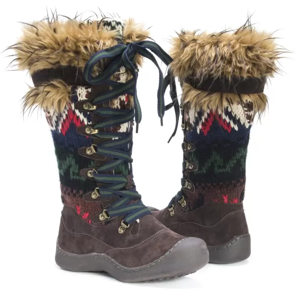 MUK LUKS Womens Gwen Boot SnowDark Brown