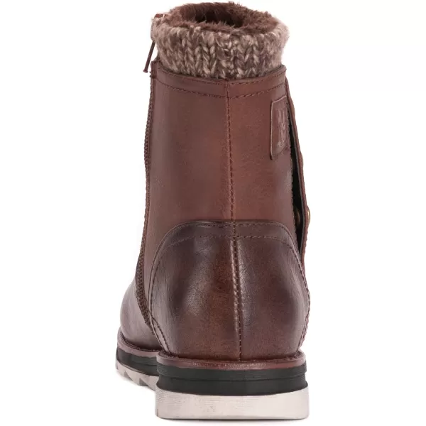 MUK LUKS Womens Hope Boots Wheeled Heel ShoeCoffee