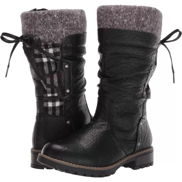 MUK LUKS Womens Joni Boots Mid CalfBlack