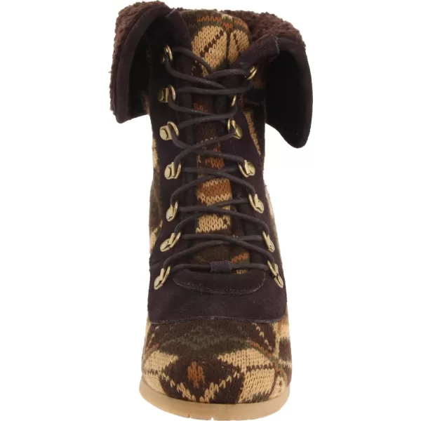 MUK LUKS Womens Knit LaceUp Ankle BootMilitary