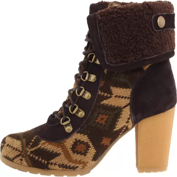 MUK LUKS Womens Knit LaceUp Ankle BootMilitary