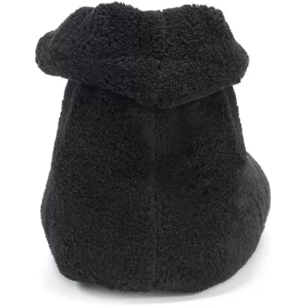 MUK LUKS Womens Micro Chenille Boot with Satin Bow SlipperBlack