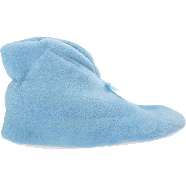 MUK LUKS Womens Micro Chenille Boot with Satin Bow SlipperBlue Mist