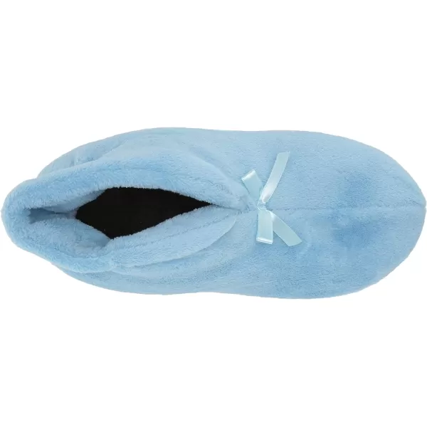 MUK LUKS Womens Micro Chenille Boot with Satin Bow SlipperBlue Mist