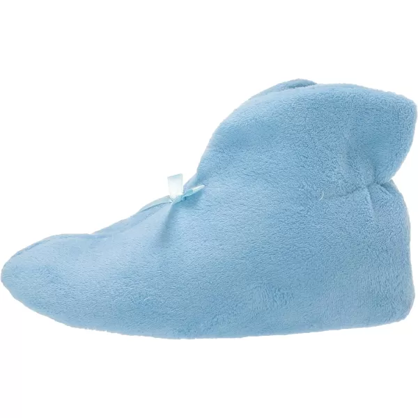 MUK LUKS Womens Micro Chenille Boot with Satin Bow SlipperBlue Mist