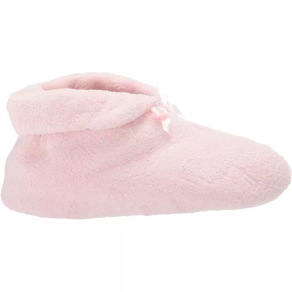 MUK LUKS Womens Micro Chenille Boot with Satin Bow SlipperPink