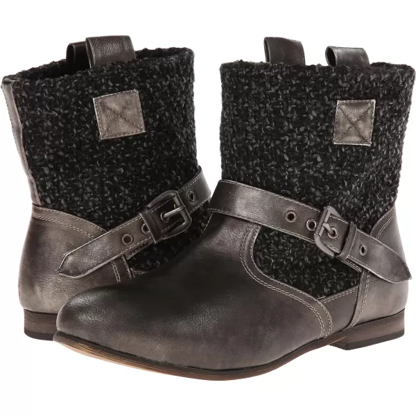 Muk Luks Womens MEEAH Short Buckle BootDistressed Black