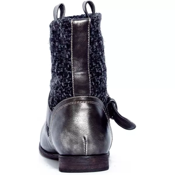 Muk Luks Womens MEEAH Short Buckle BootDistressed Black