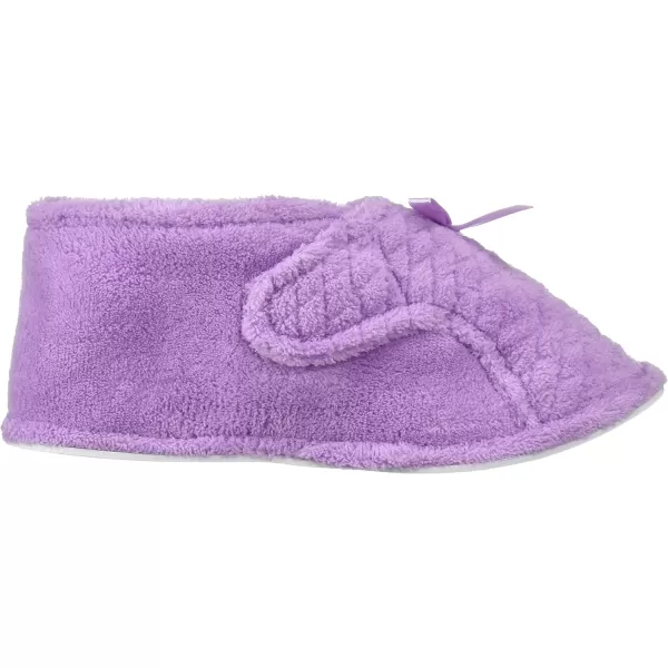 MUK LUKS Womens Micro Chenille Front Flap Adjustable Boot SlipperLavender