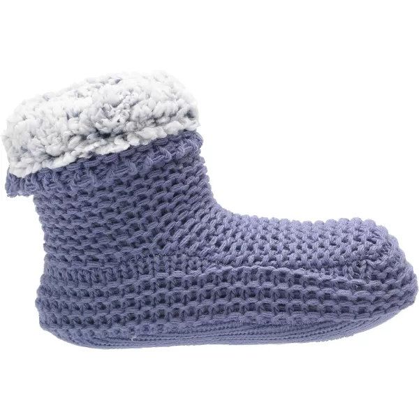 MUK LUKS Womens Sherpa Cuff Bootie SlipperDenim