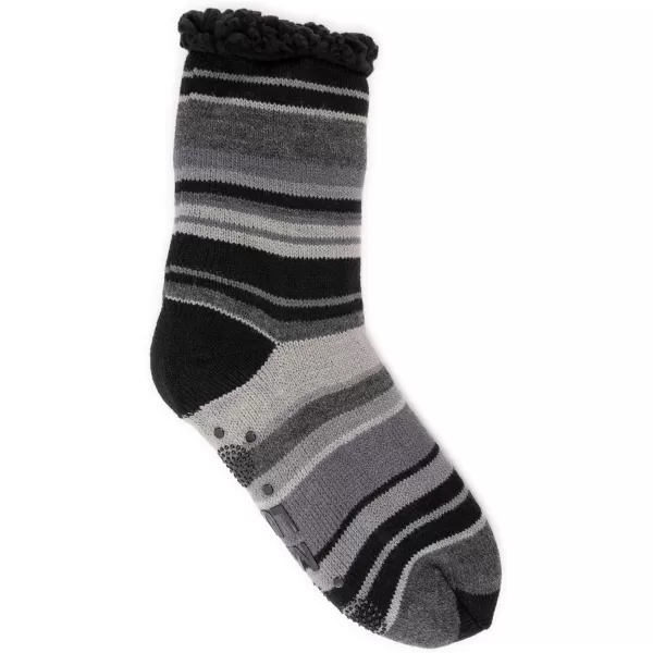 MUK LUKS Mens Cabin SockGrey Stripe