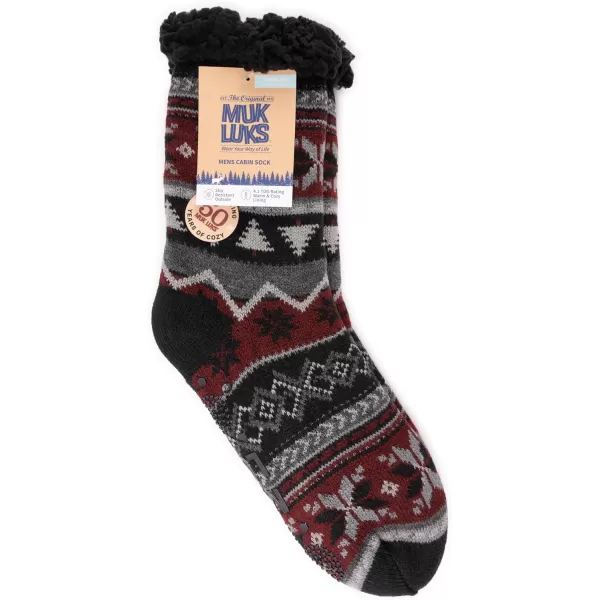 MUK LUKS Mens Cabin SockTree Nordic Chianti