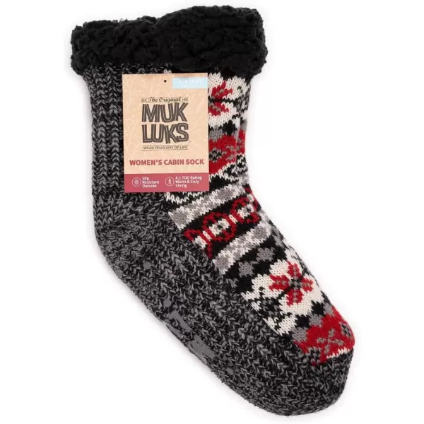 MUK LUKS Pieced Cabin Sox 1 Pair Pack Womens SocksStarlight Classic