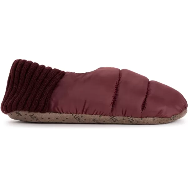 MUK LUKS UnisexAdult Quilted Bootie SlippersOxblood